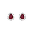 18K White Gold 1.58 Carat Ruby Diamond Earrings Fine Jewellery Modaselle
