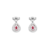 18K White Gold 0.82 Carat Ruby Diamond Drop Earrings