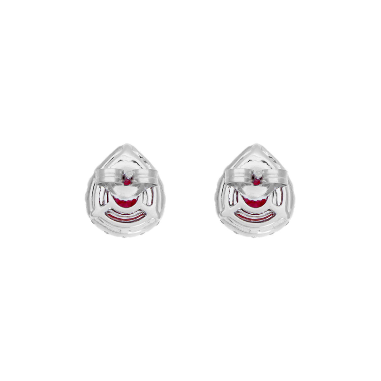 18K White Gold 1.58 Carat Ruby Diamond Earrings