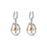 18K White & Rose Gold 1.34 Carat Diamond Drop Earrings