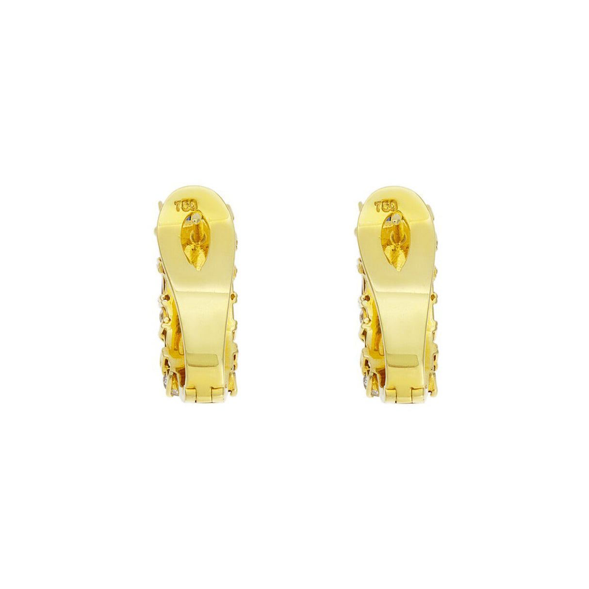 18K Gold Sapphire Ruby Emerald Diamond Earrings