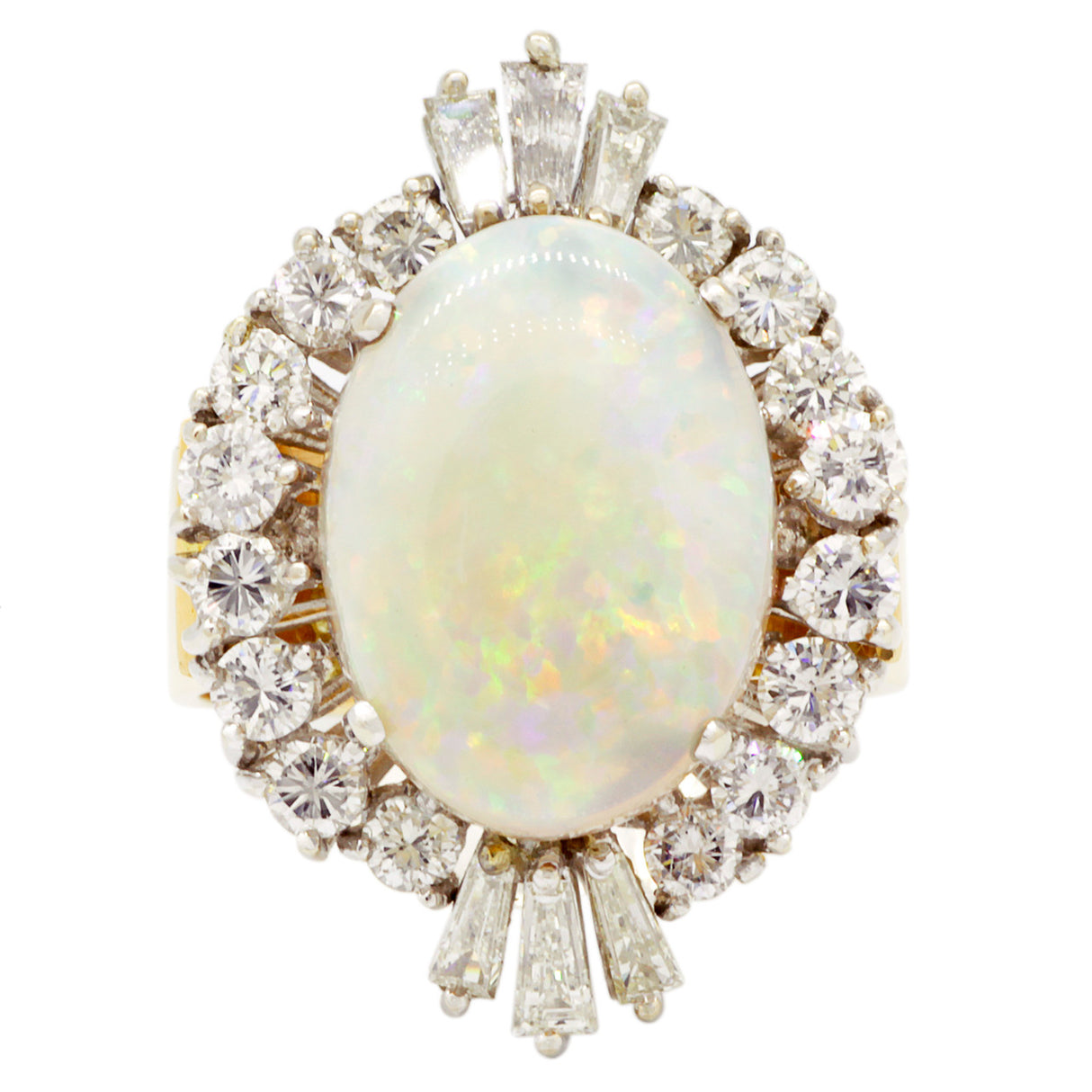 18K Yellow Gold 5.26 Carat Opal Diamond Ring