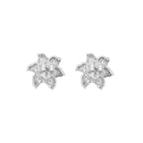 18K White Gold 2.98 Carat Diamond Blossom Earrings