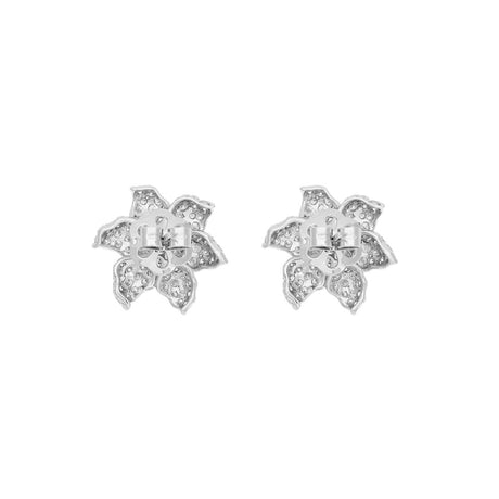 18K White Gold 2.98 Carat Diamond Blossom Earrings