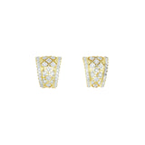 18K Yellow Gold 0.72 Carat Diamond Half Hoop Earrings
