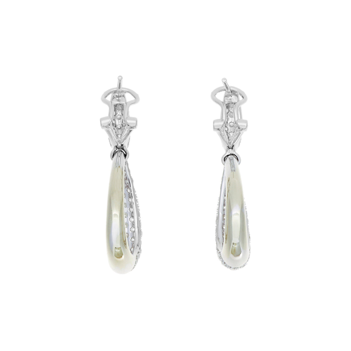 18K White Gold 2.00 Carat Diamond Drop Earrings