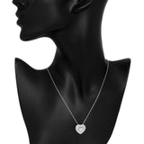 18K White Gold 1.04 Carat Diamond Heart Pendant Necklace