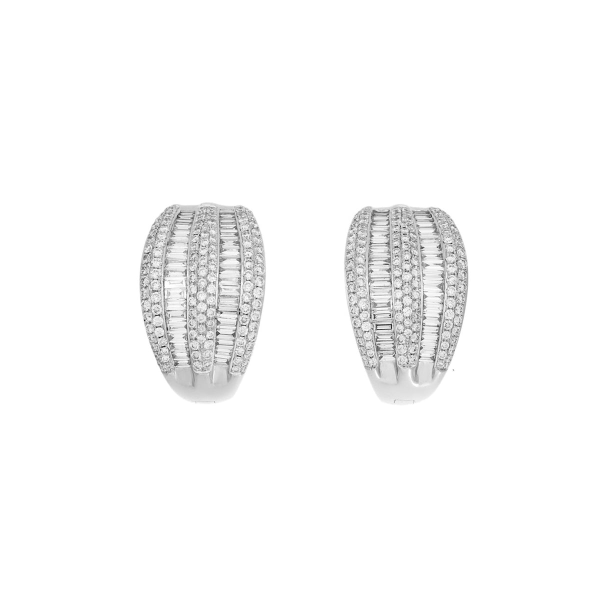 18K White Gold 3.66 Carat Diamond Earrings