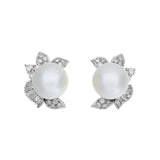 18K White Gold South Sea Pearl Diamond Earrings Fine Jewellery Modaselle