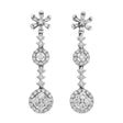 18K White Gold 1.12 Carat Diamond Blossom Ear Pendants Fine Jewellery Modaselle