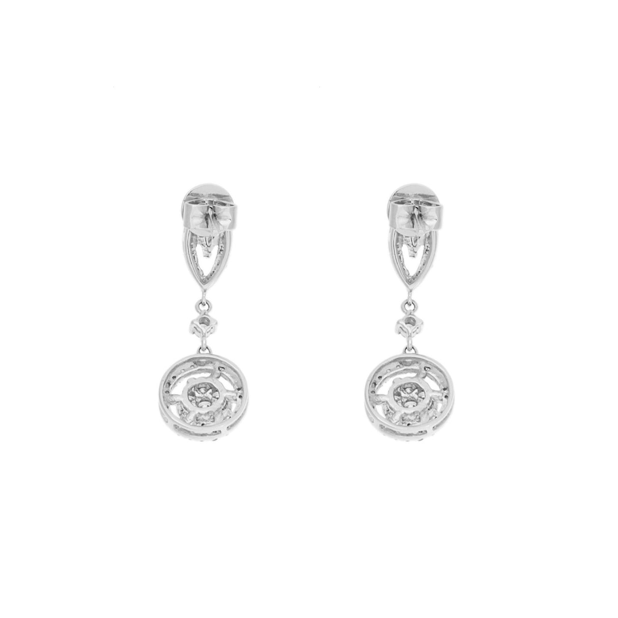 18K White Gold 0.82 Carat Diamond Drop Earrings