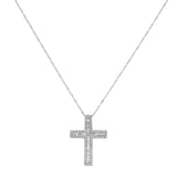 18K White Gold 0.85 Carat Diamond Cross Pendant