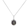18K White Gold 0.72 Carat Diamond Tahitian Pearl Pendant Necklace Fine Jewellery Modaselle