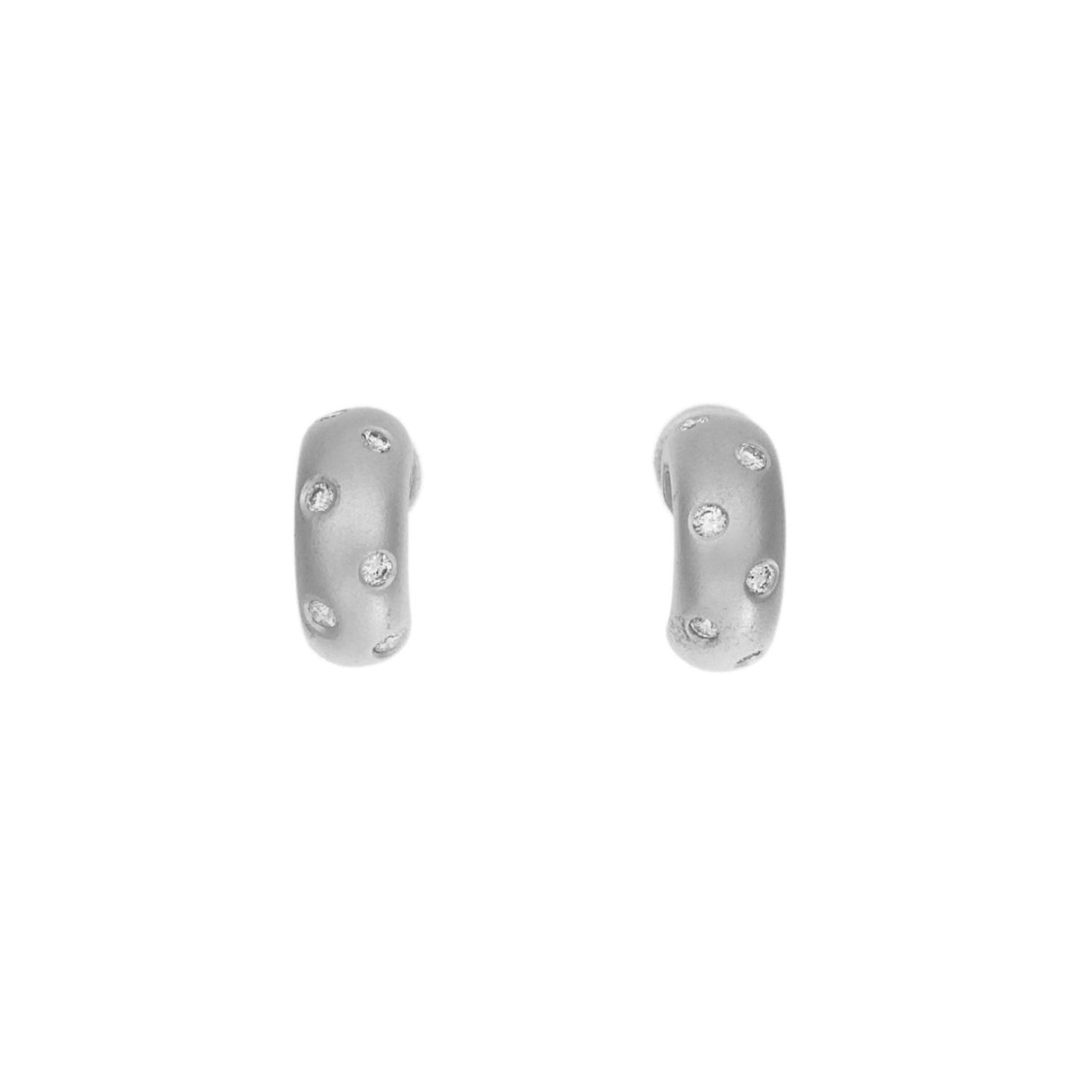 18K White Gold 0.16 Carat Diamond Hoop Earrings