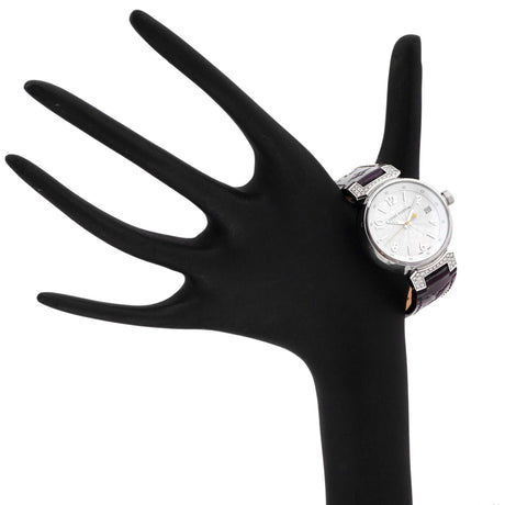 Louis Vuitton Stainless Steel & Diamond Tambour 34mm Quartz Watch Q1310 Watches Louis Vuitton