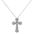 18K White Gold Rose Cut Diamond Cross Pendant Fine Jewellery Modaselle