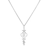 18K White Gold Heart Shaped Diamond Pendant Necklace