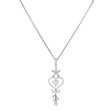 18K White Gold Heart Shaped Diamond Pendant Necklace Fine Jewellery Modaselle