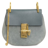Chloe Cloudy Blue Calfskin Mini Drew Shoulder Bag