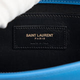 Saint Laurent Blue Grain De Poudre Classic Kate Monogram Clutch