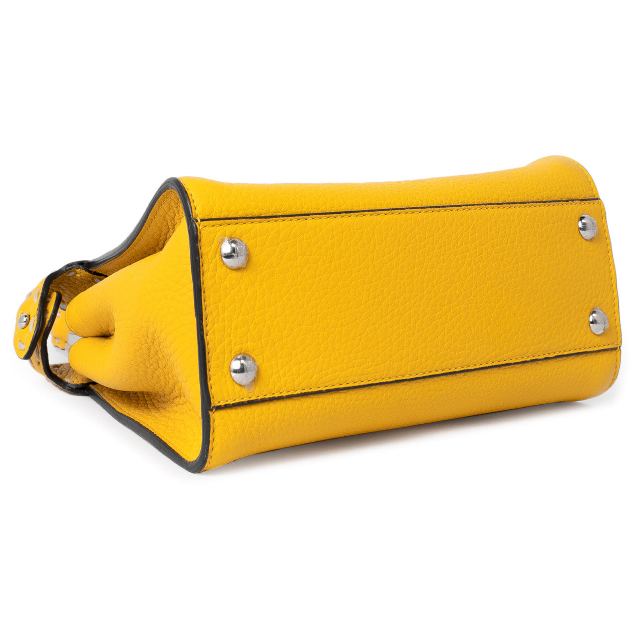 激レア FENDI ミニモントレゾール Roma Amor限定品 イエロー Fendi Yellow Cuoio Romano Selleria Mini Peekaboo Iconic Satchel