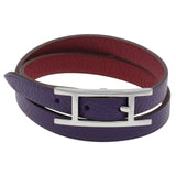 Hermes Purple Epsom Behapi Double Tour Bracelet