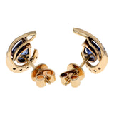 14K Yellow Gold 1.36 Carat Sapphire Earrings