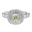 14K White Gold 0.66 Carat Fancy Yellow Diamond Ring Fine Jewellery Modaselle