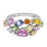 18K White Gold 2.82 Carat Sapphire & Diamond Ring
