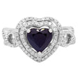 18K White Gold 1.05 Carat Heart Shaped Sapphire Diamond Ring Fine Jewellery Modaselle