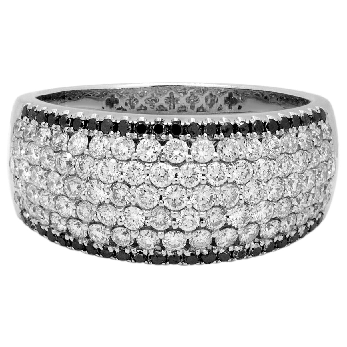 18K White Gold Framed Black Diamond Ring Fine Jewellery Modaselle