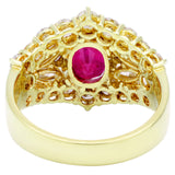 18K Yellow Gold 1.80 Carat Ruby Diamond Ring