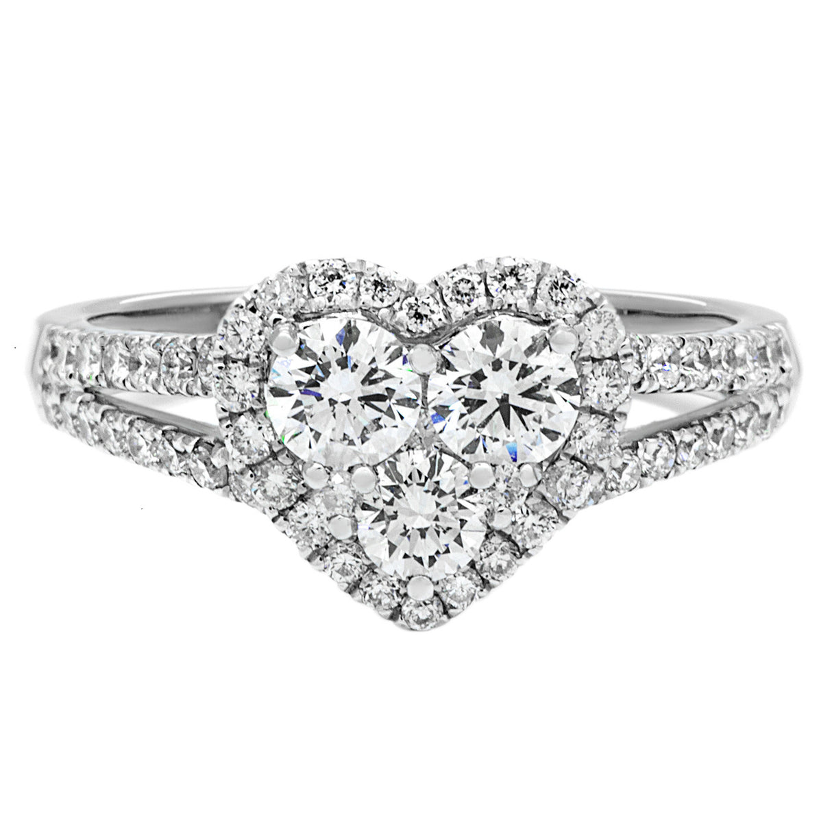 18K White Gold Diamond Heart Ring