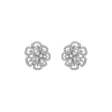 18K White Gold 2.44 Carat Diamond Blossom Earrings