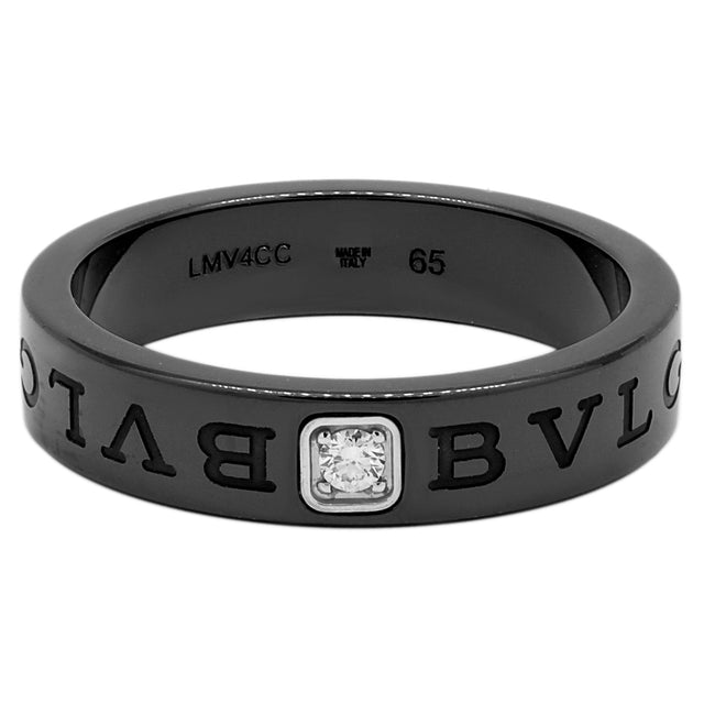 Bulgari Black Ceramic Diamond Band Ring – Modaselle