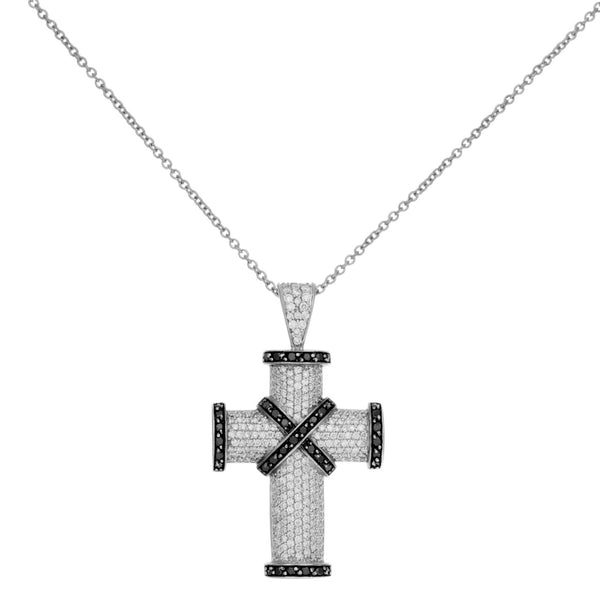 Black diamond cross necklace deals