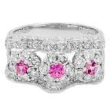 18K White Gold 0.38 Carat Pink Sapphire & Diamond Ring