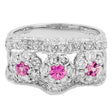 18K White Gold 0.38 Carat Pink Sapphire & Diamond Ring Fine Jewellery Modaselle