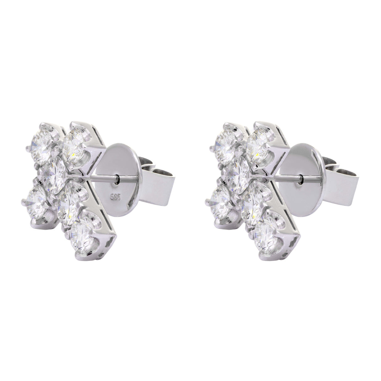 14K White Gold 2.50 Carat Diamond Earrings