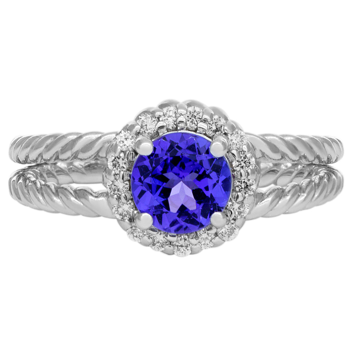 14K White Gold Diamond Tanzanite Ring