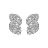 18K White Gold 3.08 Carat Diamond Baguette Earrings