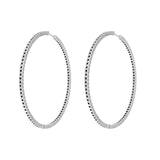 18K White Gold 2.52 Carat Diamond Hoop Earrings