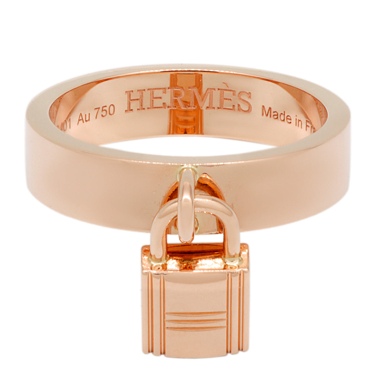 Hermes 18K Rose Gold Medium Clochette Ring