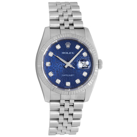 Rolex Stainless Steel Diamond Dial 36mm Datejust 116234 Watches Rolex