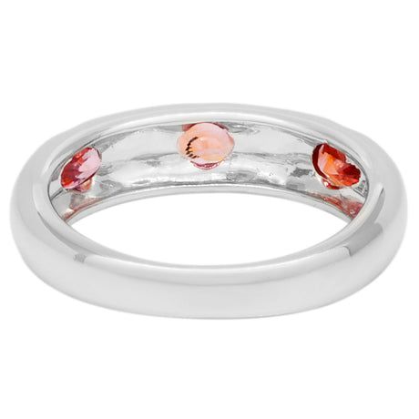 Platinum 0.66 Carat Orange/Pink Sapphire Ring
