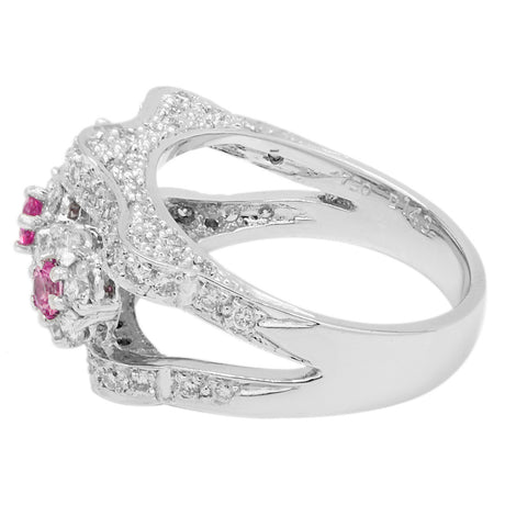 18K White Gold 0.38 Carat Pink Sapphire & Diamond Ring