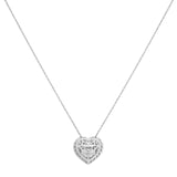 18K White Gold 1.04 Carat Diamond Heart Pendant Necklace