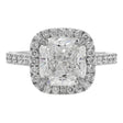 18K White Gold 3.04 Carat Cushion Cut Diamond Ring Fine Jewellery Modaselle