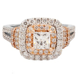 14K White Gold Vera Wang Princess Cut Diamond Ring