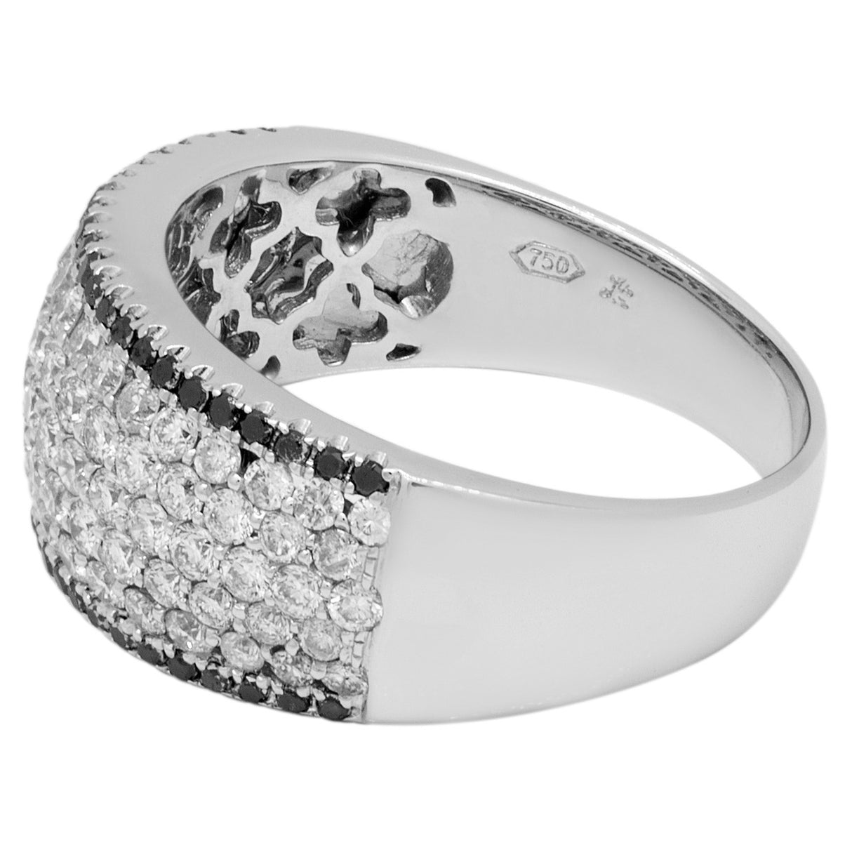18K White Gold Framed Black Diamond Ring Fine Jewellery Modaselle
